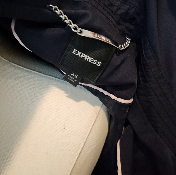 Express. Navy sailor ruffled rain /windbreaker jacket. COLOR: Navy. Size: XS - Picture 12 of 12